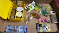 Assorted fishing lures and hooks