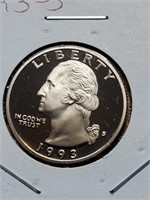 1993-S Clad Proof Washington Quarter