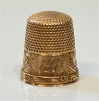 NICE ANTIQUE 10K YELLOW GOLD THIMBLE