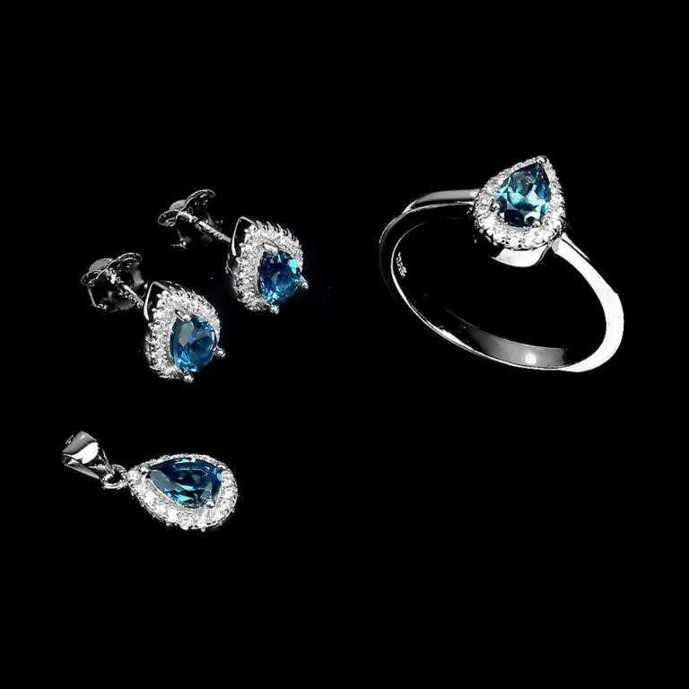 Natural London Blue Topaz Set