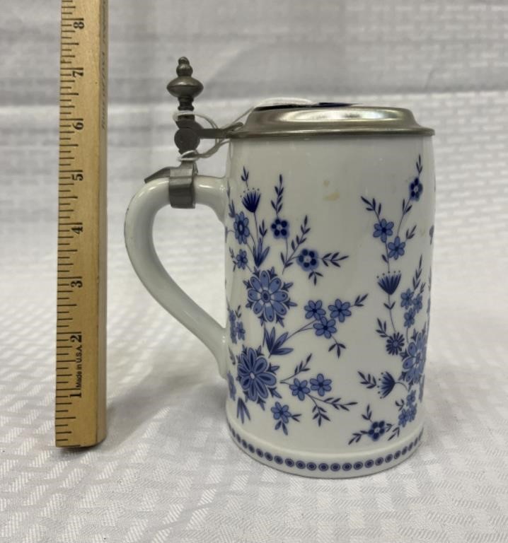 Bavaria, Germany, Beer stein, blue and white