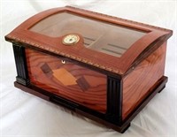 Inlaid tabletop humidor with tray & dial