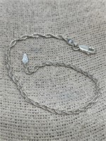 Sterling Silver 7.5" Rope Chain Bracelet  TW 2.58g