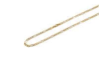Italian 9ct rosy gold flat figrao chain necklace