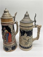 (2) Beer Steins w/ Pewter Lids, 1 is Music Box