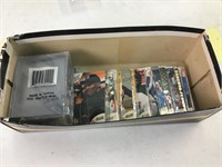 Shoebox of baseball player cards and card
