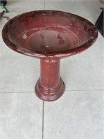 Concrete glazed bird bath