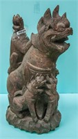 Chinese Wood Carved Mythical Beast Sculpture