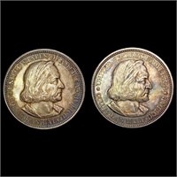 1893 (2) Columbian Half Dollars CHOICE AU