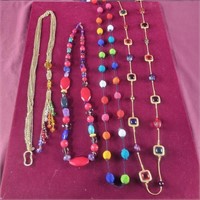 3 Mulitcolored Necklaces and multicolored