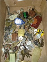 Vintage keys, locks, Pepsi-Cola key rings, and