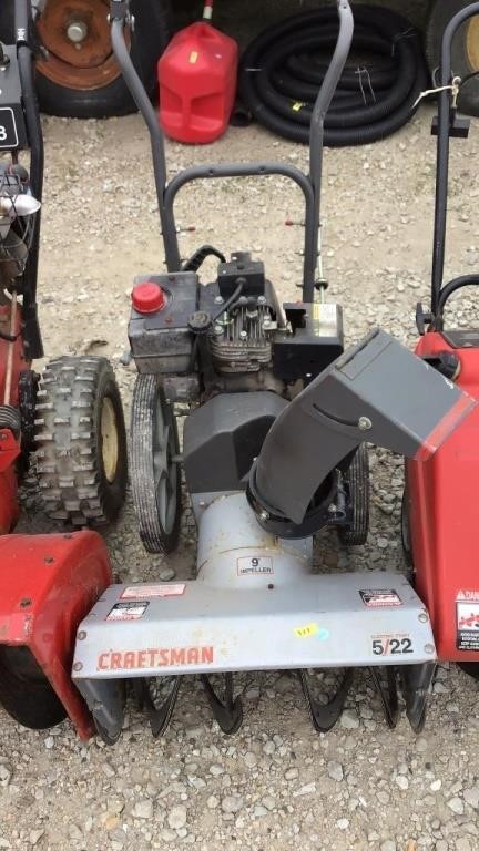 Craftsman electric start snowblower untested 19”