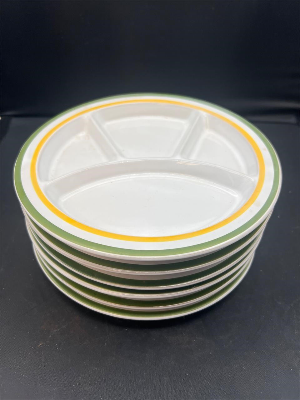 Vintage divided appetizer fondue plates