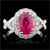 18K White Gold 2.81ct Ruby & 1.00ct Diamond Ring