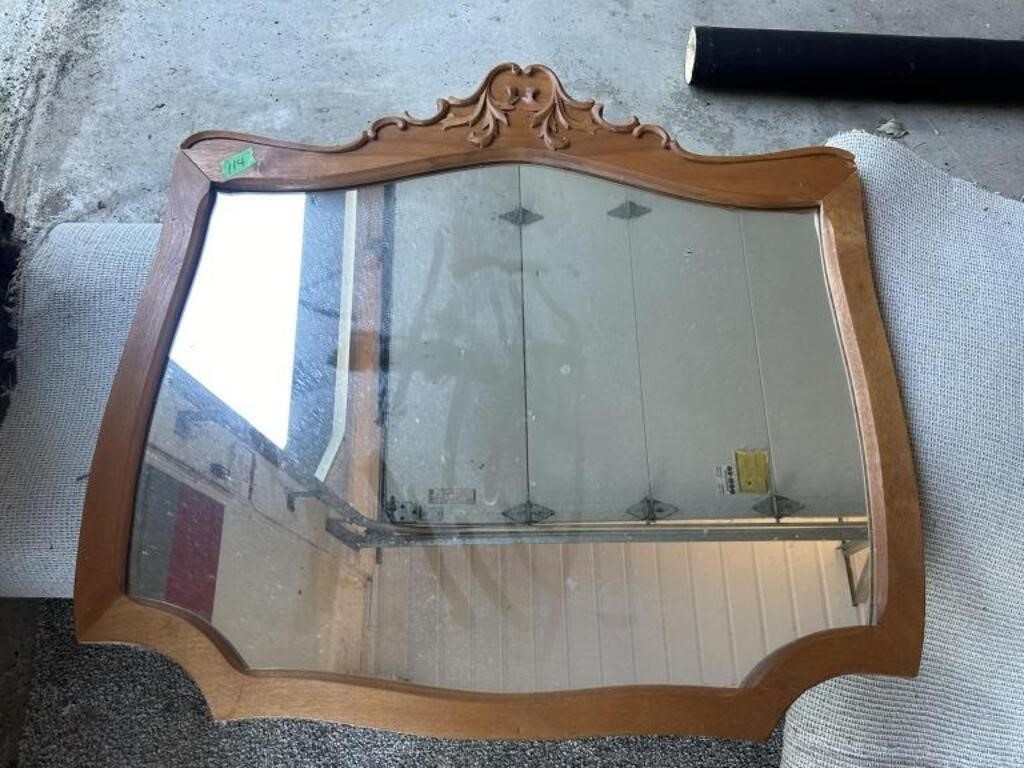 Wood framed mirror 32 x 30