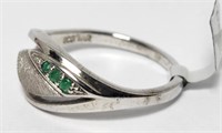 Emerald Sterling Silver Ring by Tamar Sz 7.5