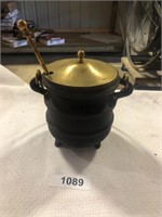 Small Cast Iron Kettle w/ Brass? Lid