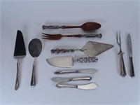 11 PIECE STERLING SILVER HANDLED KNIVES/SERVERS