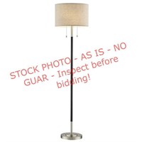 Grancove Nickel and Espresso Shaded Floor Lamp