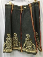 Beautiful women's denim skirt, embroidered all aro