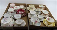 2 Trays of Tea Cups & Saucers