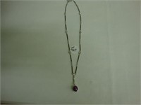 14 kt 16 inch Star Ruby necklace.