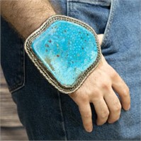 Jewelry LARGE Silver Turquoise Cuff Bracelet