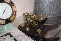 BRASS SCALE WITH WEIGHTS