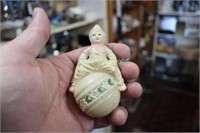 ANTIQUE CELLULOID CLOWN SITTING ON BALL - BABY L