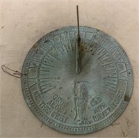 Copper Sundial,no base,11" diameter