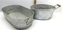 Galvanized Buckets W/Holes, 1 Missing Handle