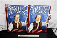 2 Samuel Adams Tin Beer Signs 18 Tall