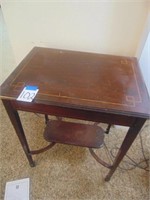 Library table with inlay