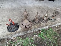 LOT OF 5 ANTIQUE CAST IRON STOVE TOPS