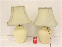 Pair of 25" Ginger Jar Style Lamps ~ READ