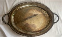 Silverplate Serving Platter Engraved To the Gov.