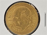1919 Mexico 10 pesos Gold Coin
