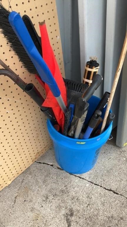 Bucket of hand tools