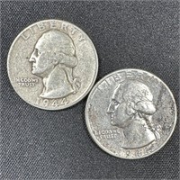 (2) 1944 Washington Silver Quarters