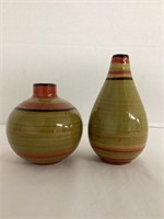 Two Porcelain Striped Vases