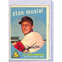 1959 Topps Stan Musial Light Crease Left Side