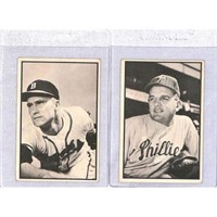 (2) 1953 Bowman B&w Baseball Cards Mid Grade