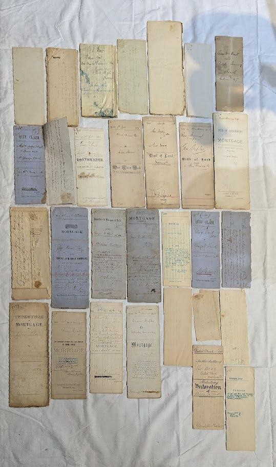 Lot Of Letters, Deeds, And Mortgages 1800's Local