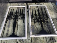 Pr of Metal Candleabra  Plaques