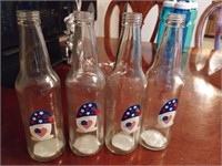 Set 4 Glass 4th July Bottles