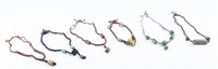 6 African Trade Bead Choker Necklaces.