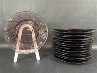 Set of 15 Purple Amethyst Fostoria Glass Plates
