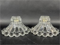 Set of 2 Anchor Hocking Boopie Glass Candle Holder