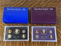 6 1983-1984 U.S. Coin Proof Sets Mint Mark S