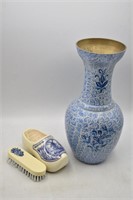 Painted Copper Vase & Holland Dutch Shoe w/Brush